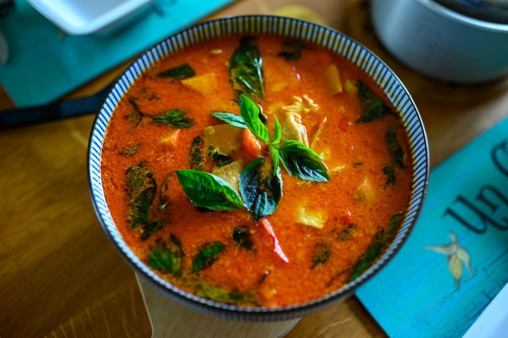 Dish with Red Thai Curry